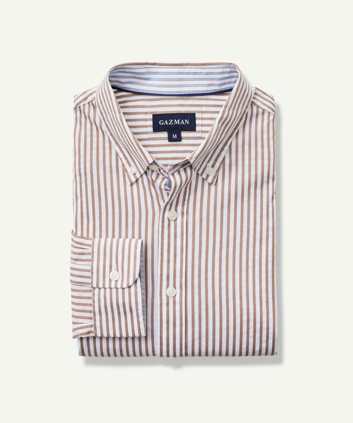 Gazman Casual Double Faced Stripe Long Sleeve Shirt - Chestnut 4 Gazman Casual Double Faced Stripe Long Sleeve Shirt - Chestnut - Image 2