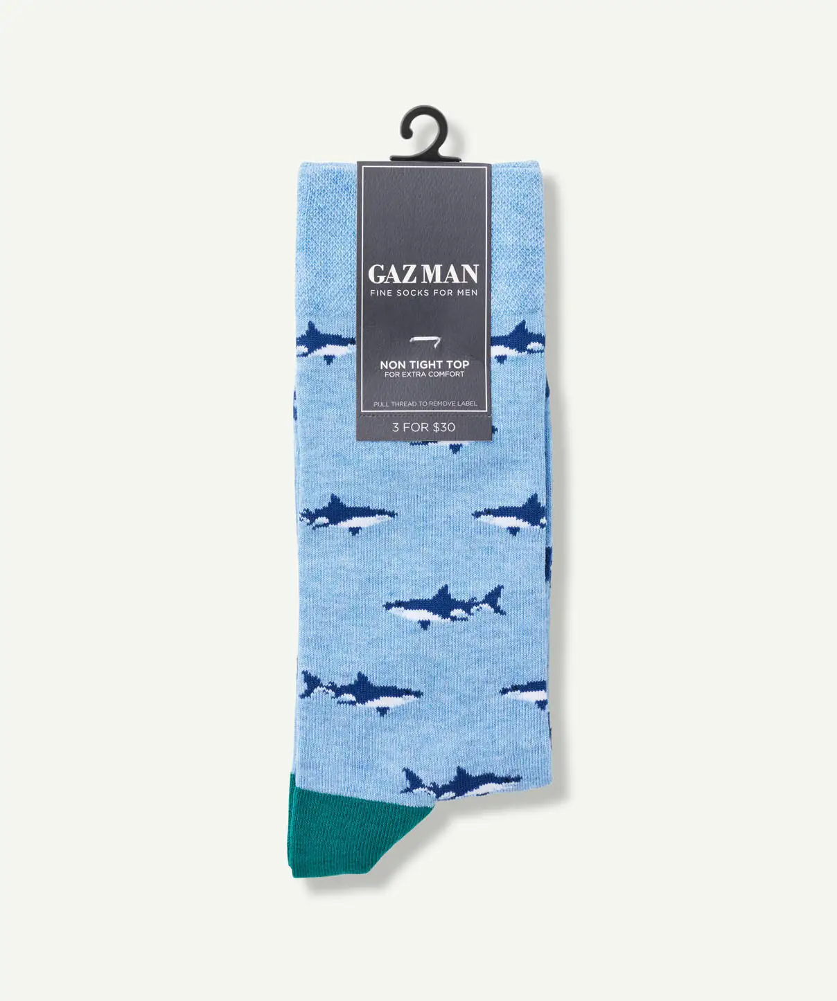 Gazman Non Tight Shark Sock - Blue Marle 4 Gazman Non Tight Shark Sock - Blue Marle - Image 2