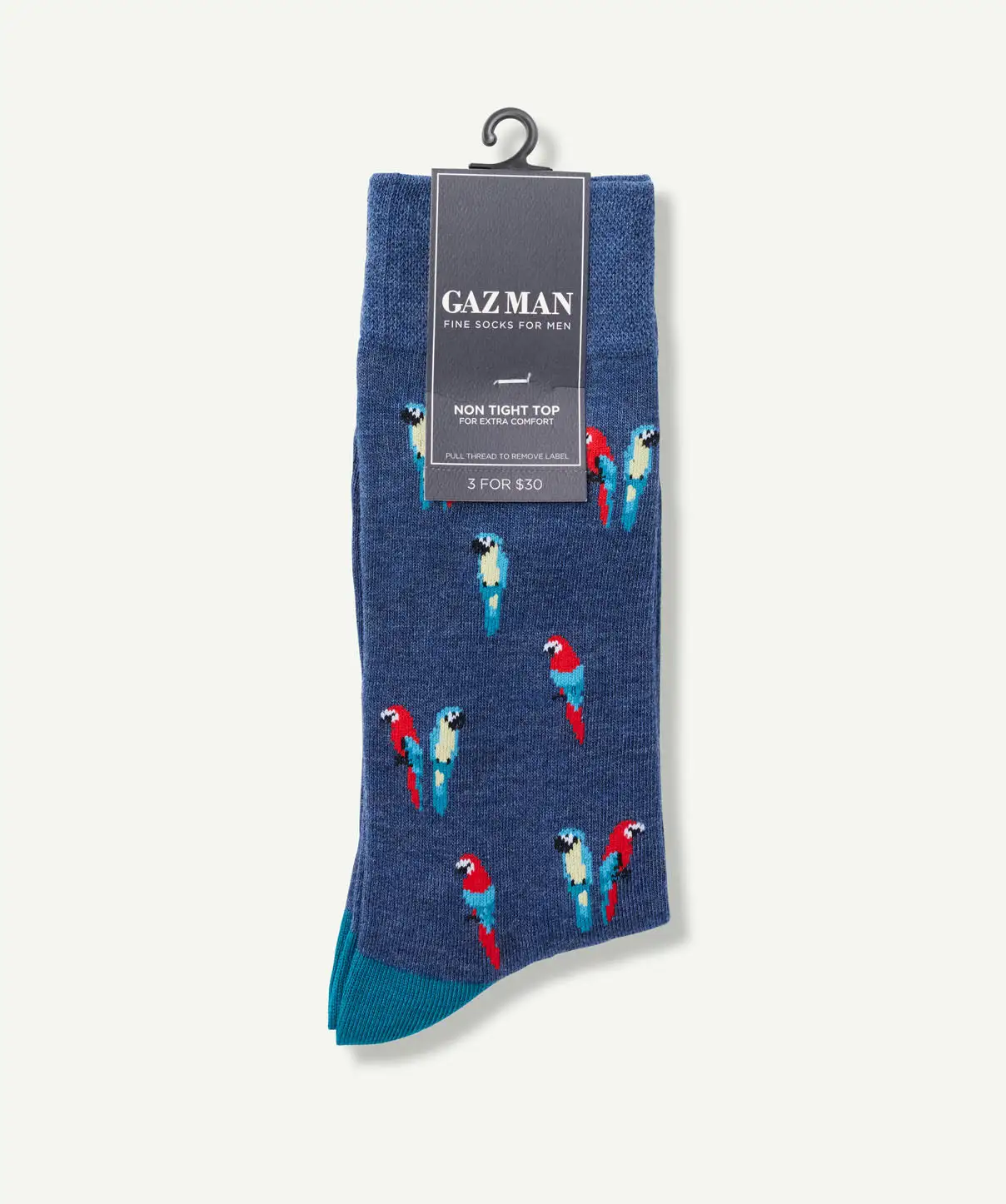 Gazman Non Tight Parrot Sock - Denim 4 Gazman Non Tight Parrot Sock - Denim - Image 2
