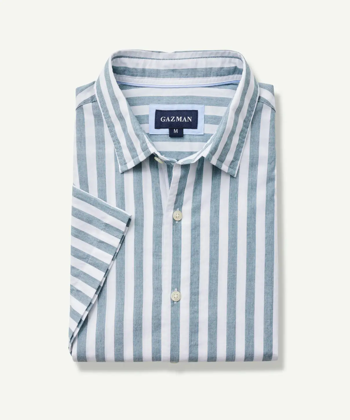 Gazman Casual Bold Melange Stripe Short Sleeve Shirt - Fern 4 Gazman Casual Bold Melange Stripe Short Sleeve Shirt - Fern - Image 2