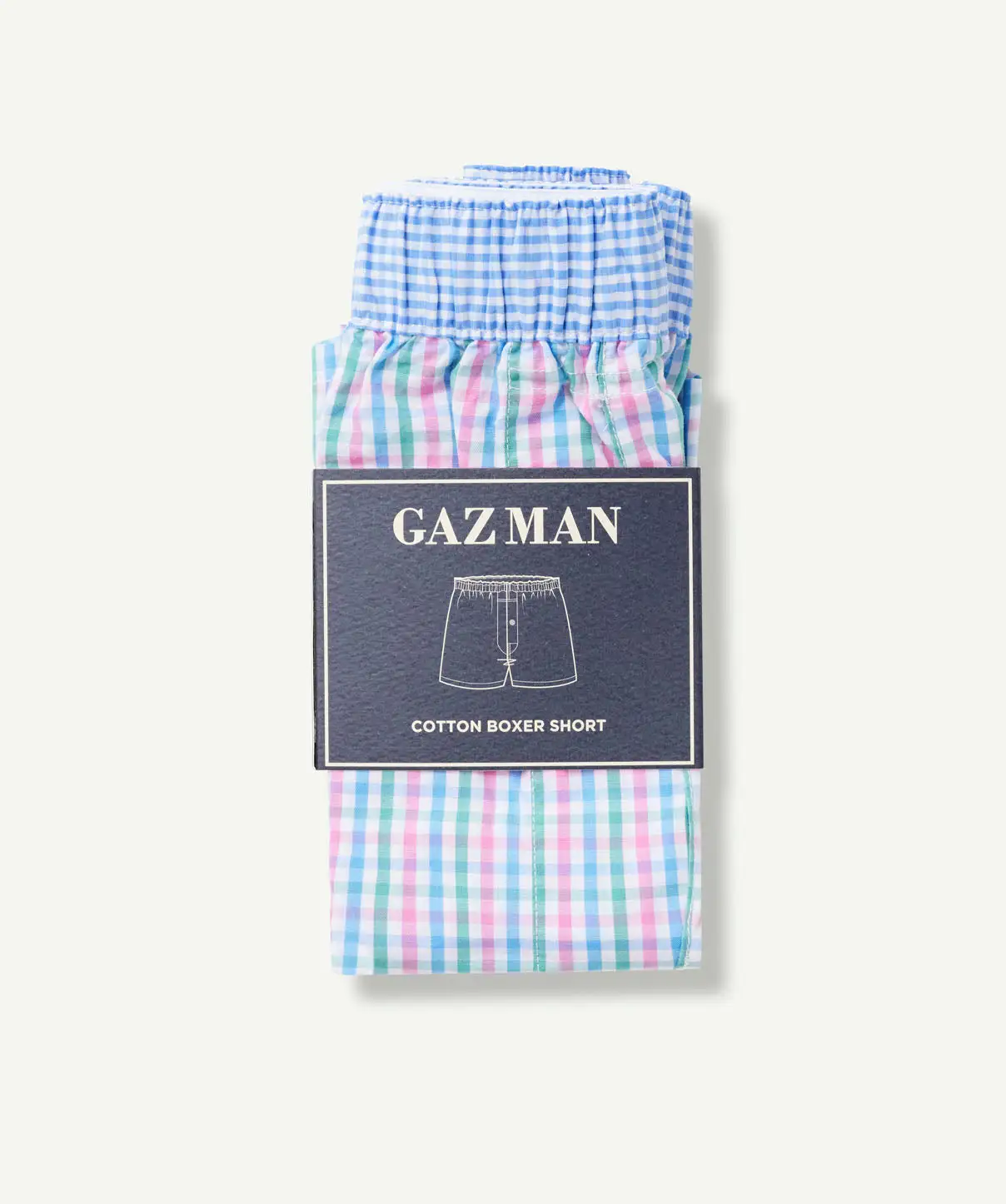 Gazman Check Boxers - Blue 4 Gazman Check Boxers - Blue - Image 2