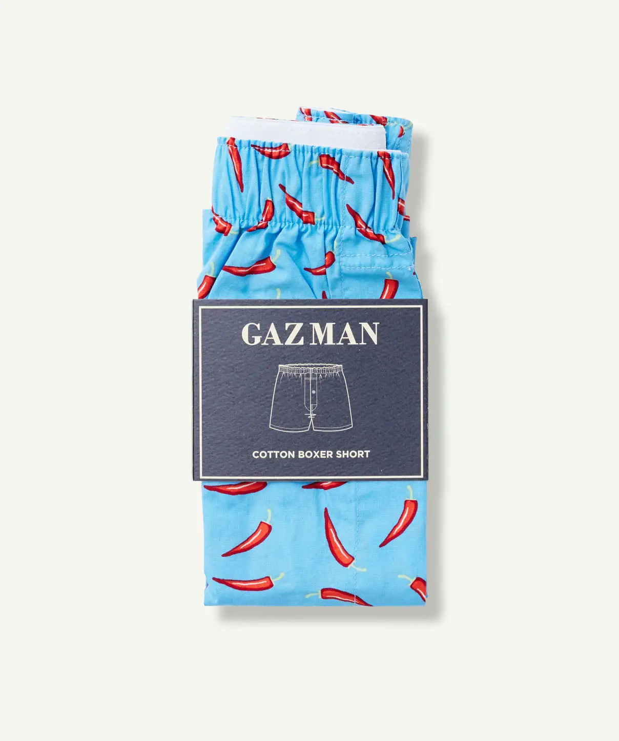 Gazman Chilli Print Boxers - Blue 4 Gazman Chilli Print Boxers - Blue - Image 2