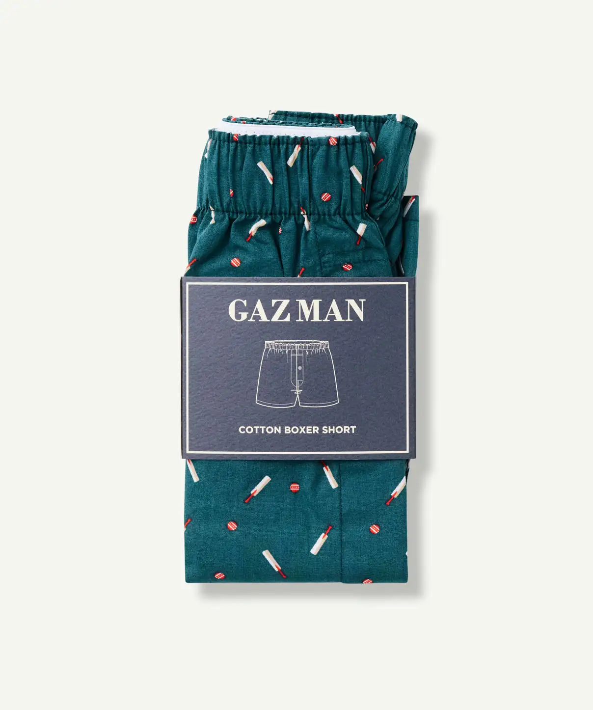 Gazman Cricket Print Boxers - Green 4 Gazman Cricket Print Boxers - Green - Image 2