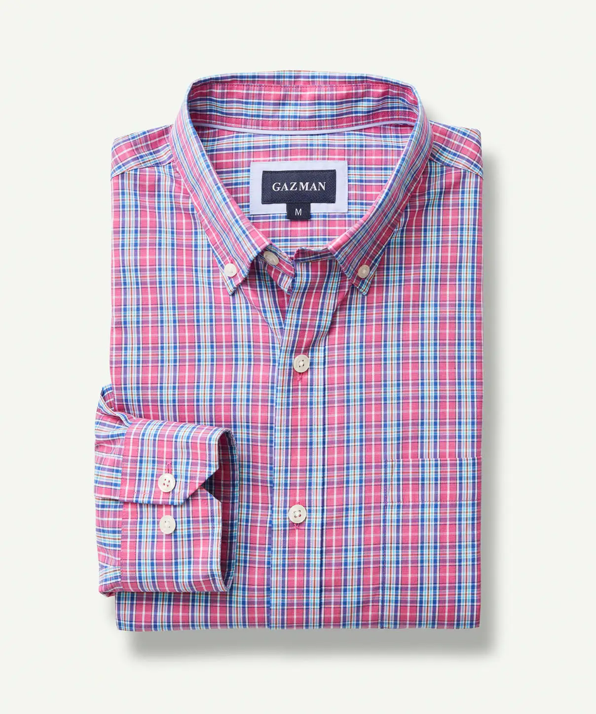 Gazman Easy Care Check Long Sleeve Shirt - Bright Pink 4 Gazman Easy Care Check Long Sleeve Shirt - Bright Pink - Image 2