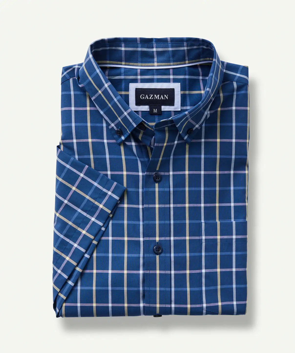 Gazman Easy Care Check Short Sleeve Shirt - Navy 4 Gazman Easy Care Check Short Sleeve Shirt - Navy - Image 2