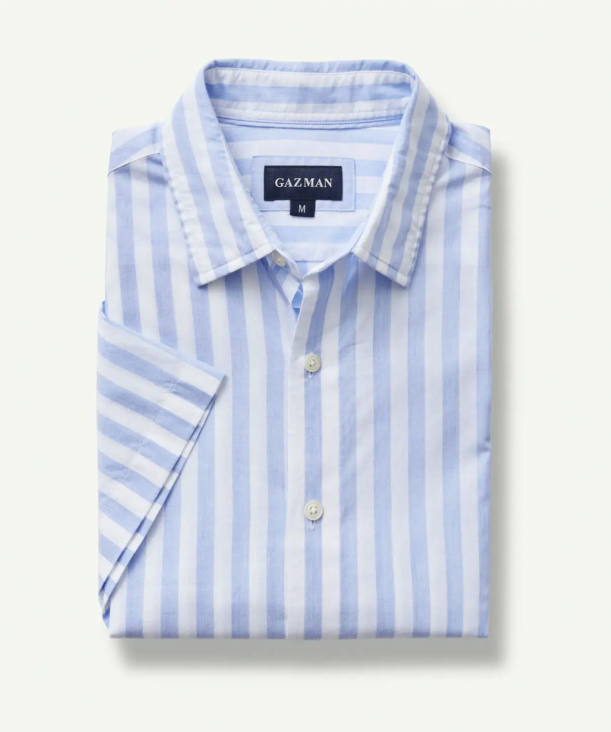 Gazman Casual Bold Melange Stripe Short Sleeve Shirt - Blue 4 Gazman Casual Bold Melange Stripe Short Sleeve Shirt - Blue - Image 2