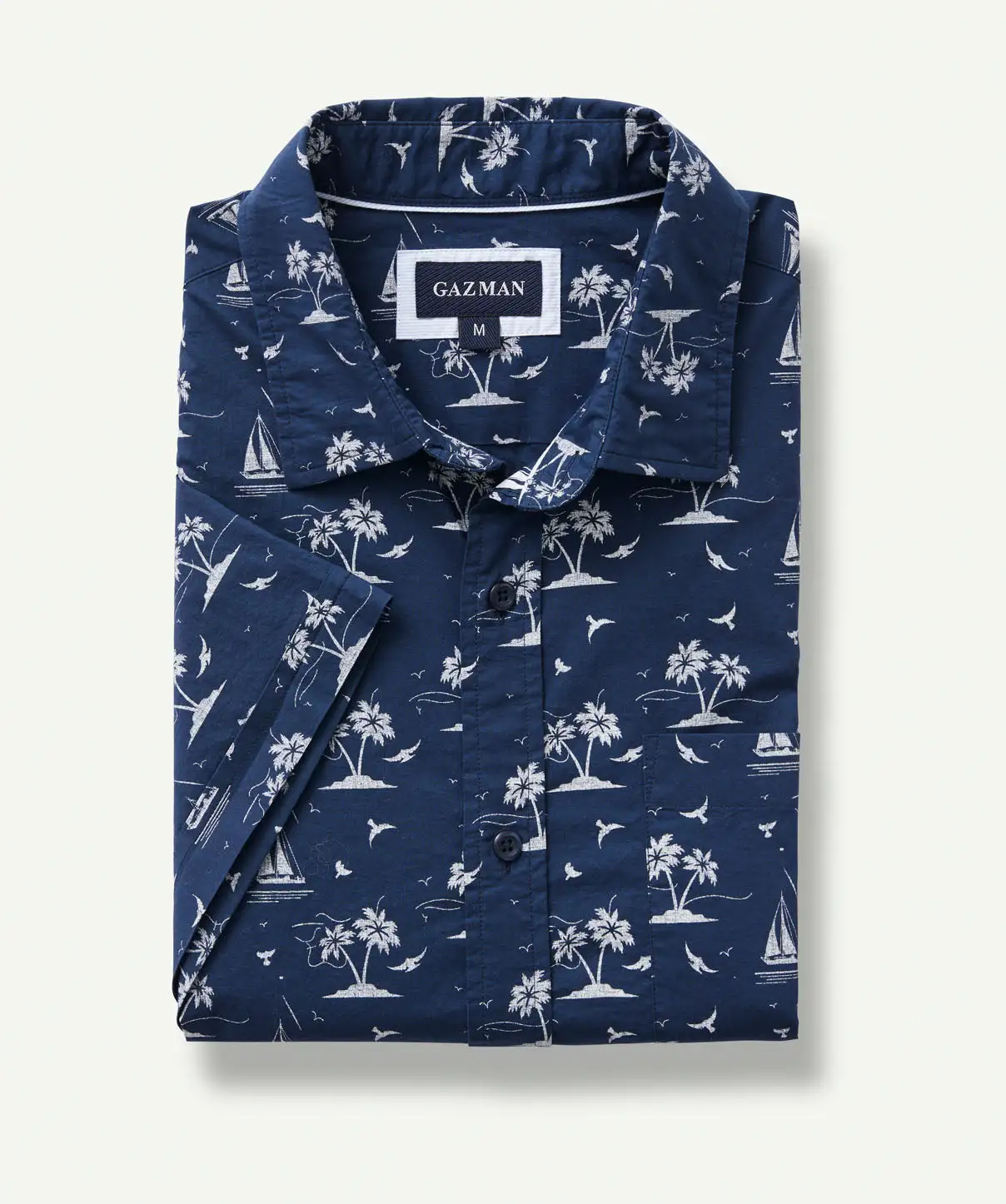 Gazman Casual Island Print Short Sleeve Shirt - Midnight 4 Gazman Casual Island Print Short Sleeve Shirt - Midnight - Image 2