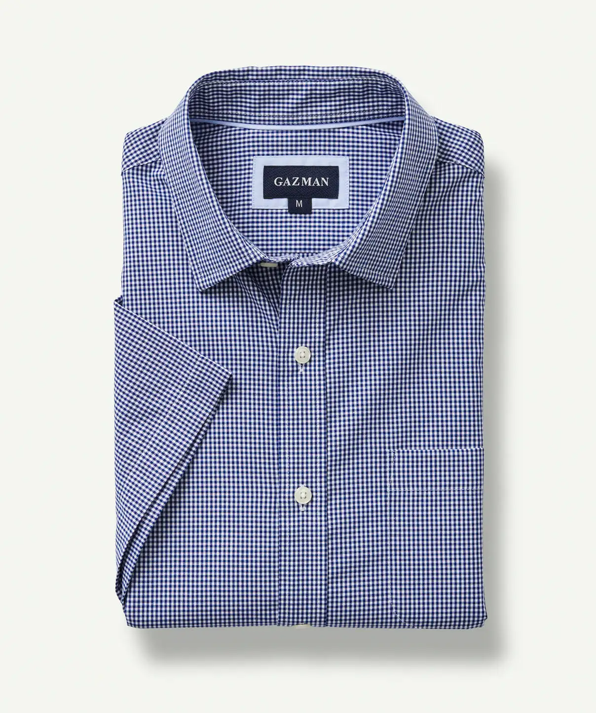 Gazman Easy Care Gingham Short Sleeve Shirt - Navy 4 Gazman Easy Care Gingham Short Sleeve Shirt - Navy - Image 2