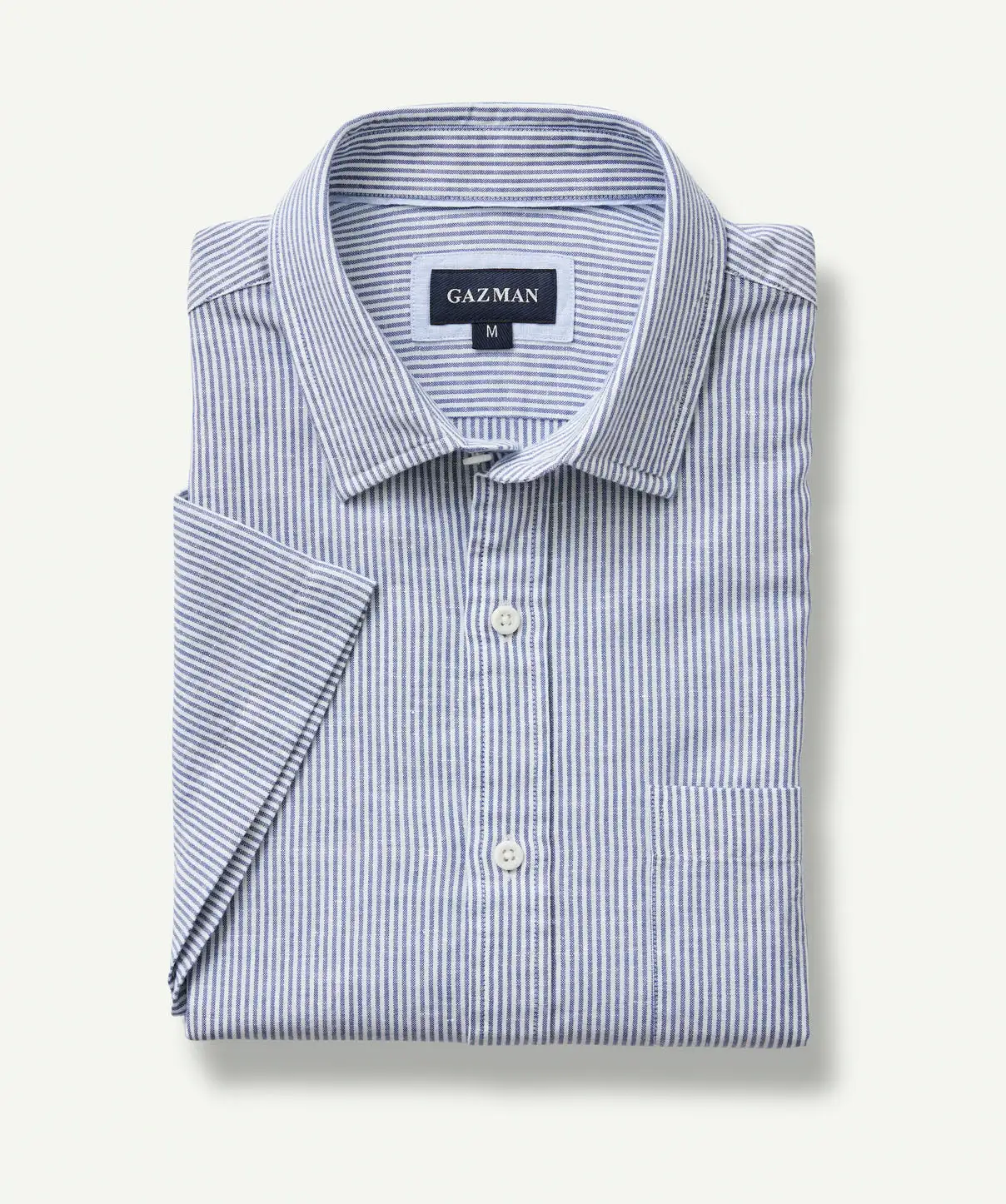 Gazman Linen Blend Fine Stripe Short Sleeve Shirt - Navy 4 Gazman Linen Blend Fine Stripe Short Sleeve Shirt - Navy - Image 2