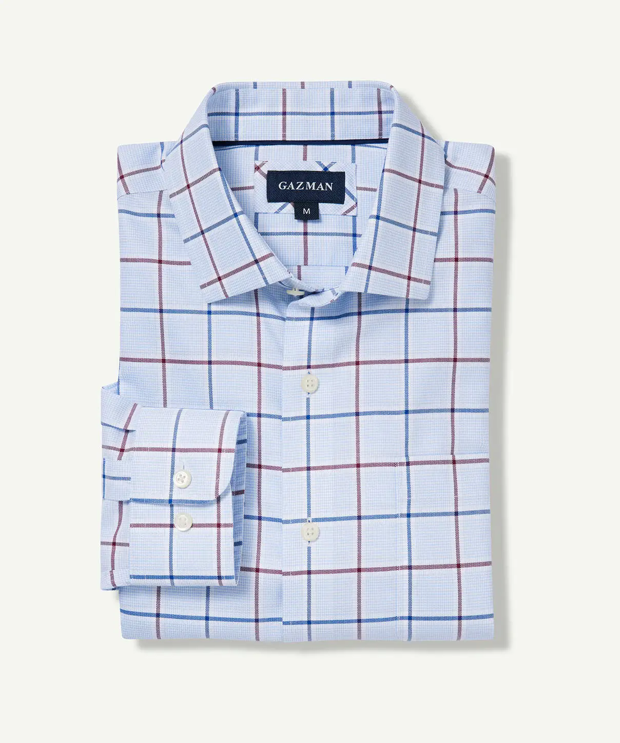Gazman Non-Iron Twill Check Long Sleeve Shirt - Pale Blue 4 Gazman Non-Iron Twill Check Long Sleeve Shirt - Pale Blue - Image 2