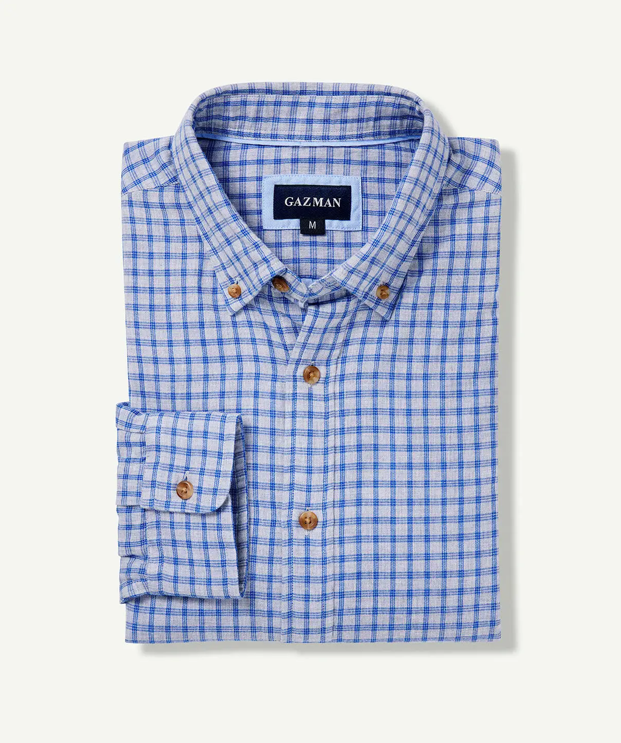 Gazman Casual Double Faced Check Long Sleeve Shirt - Grey Melange 4 Gazman Casual Double Faced Check Long Sleeve Shirt - Grey Melange - Image 2