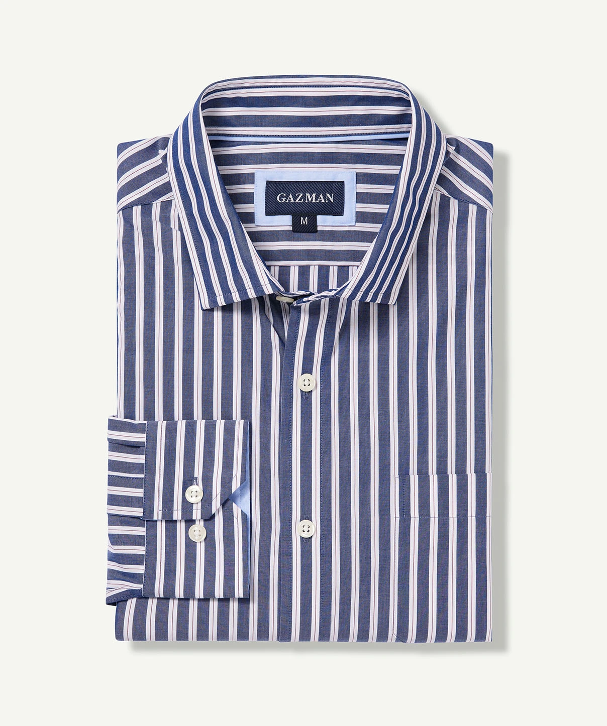 Gazman Easy Care Stripe Long Sleeve Shirt - Navy 4 Gazman Easy Care Stripe Long Sleeve Shirt - Navy - Image 2