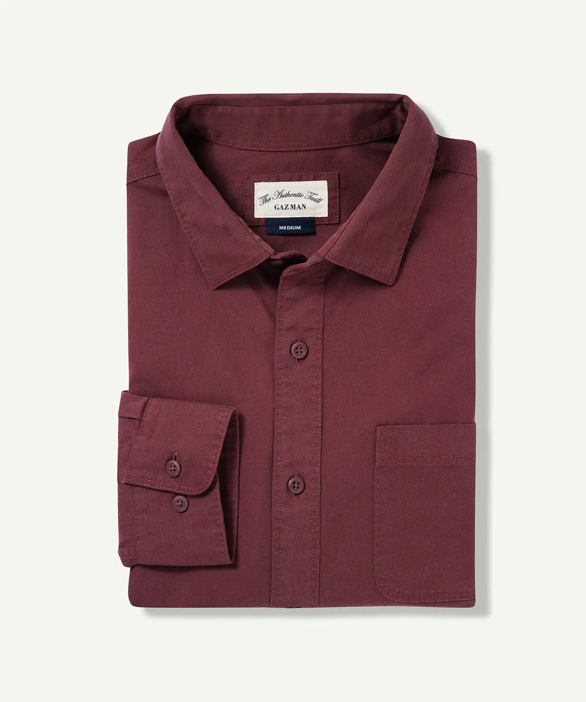 Gazman Authentic Twill Long Sleeve Shirt - Wine 4 Gazman Authentic Twill Long Sleeve Shirt - Wine - Image 2