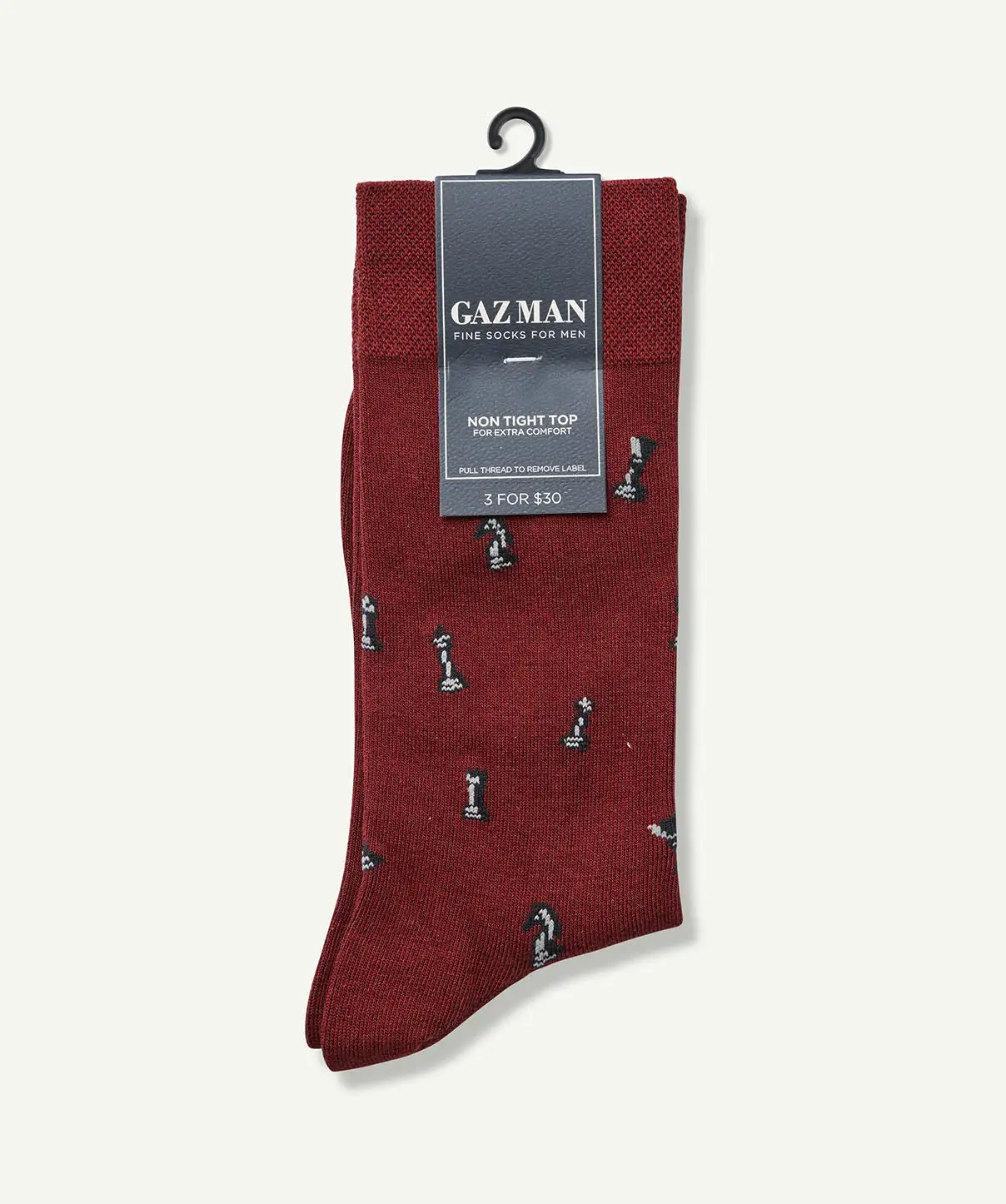 Gazman Non Tight Chess Sock - Brick 4 Gazman Non Tight Chess Sock - Brick - Image 2