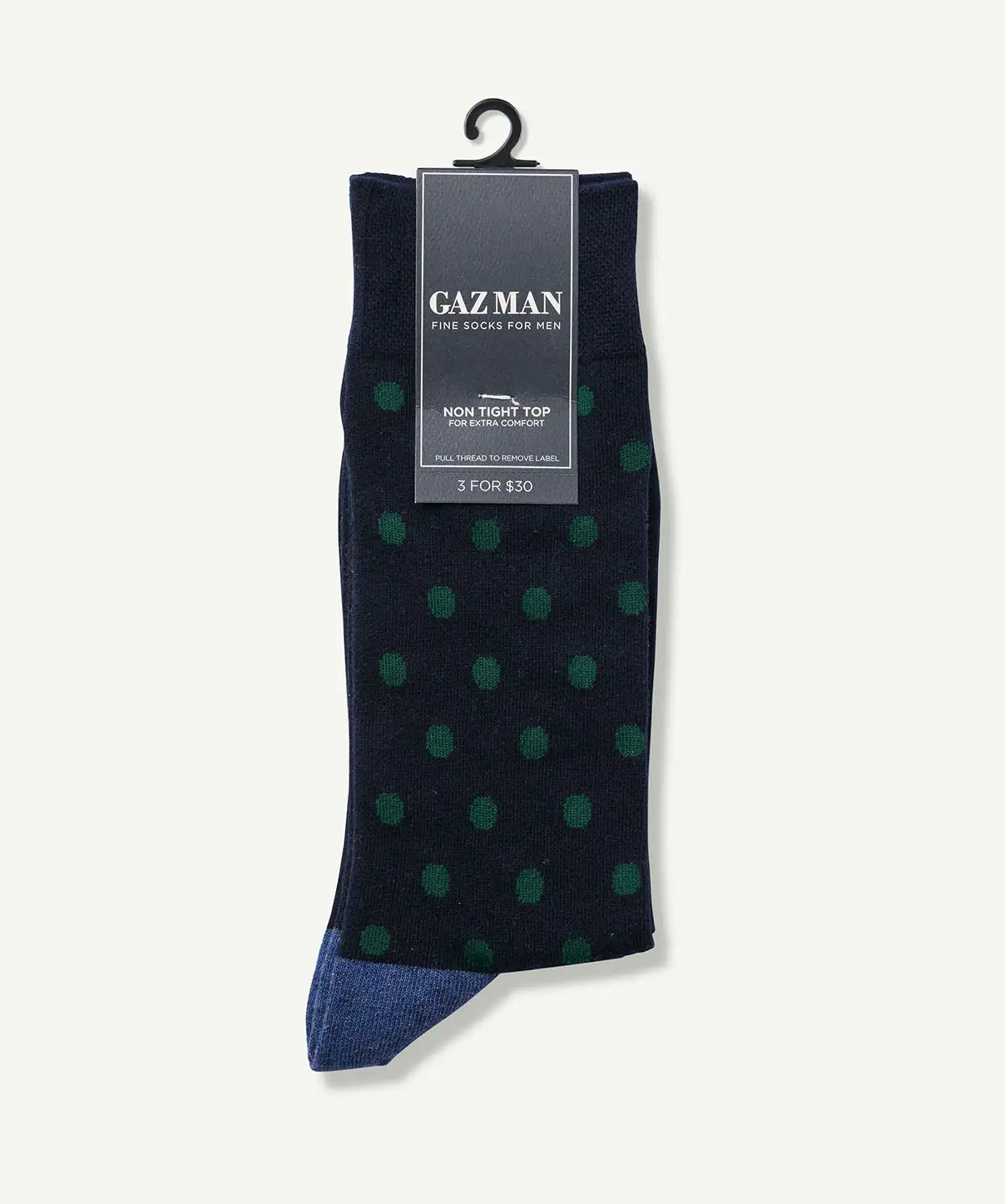 Gazman Non Tight Polka Dot Sock - Navy 4 Gazman Non Tight Polka Dot Sock - Navy - Image 2