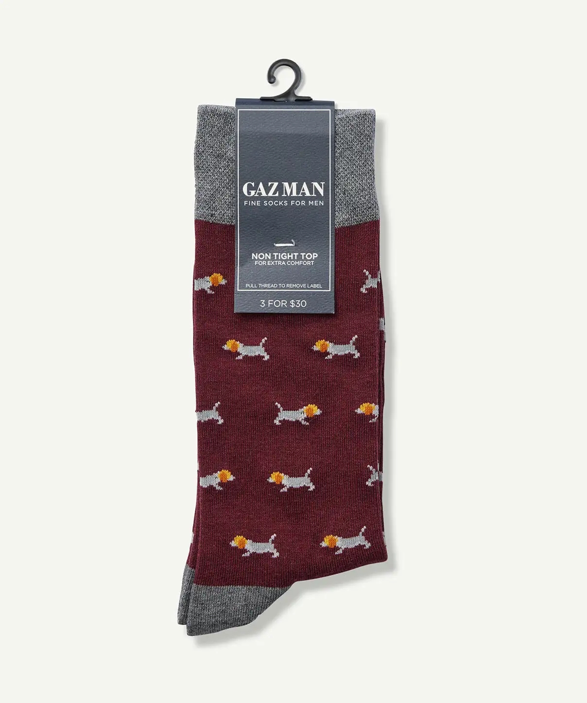 Gazman Non Tight Beagle Sock - Merlot 4 Gazman Non Tight Beagle Sock - Merlot - Image 2