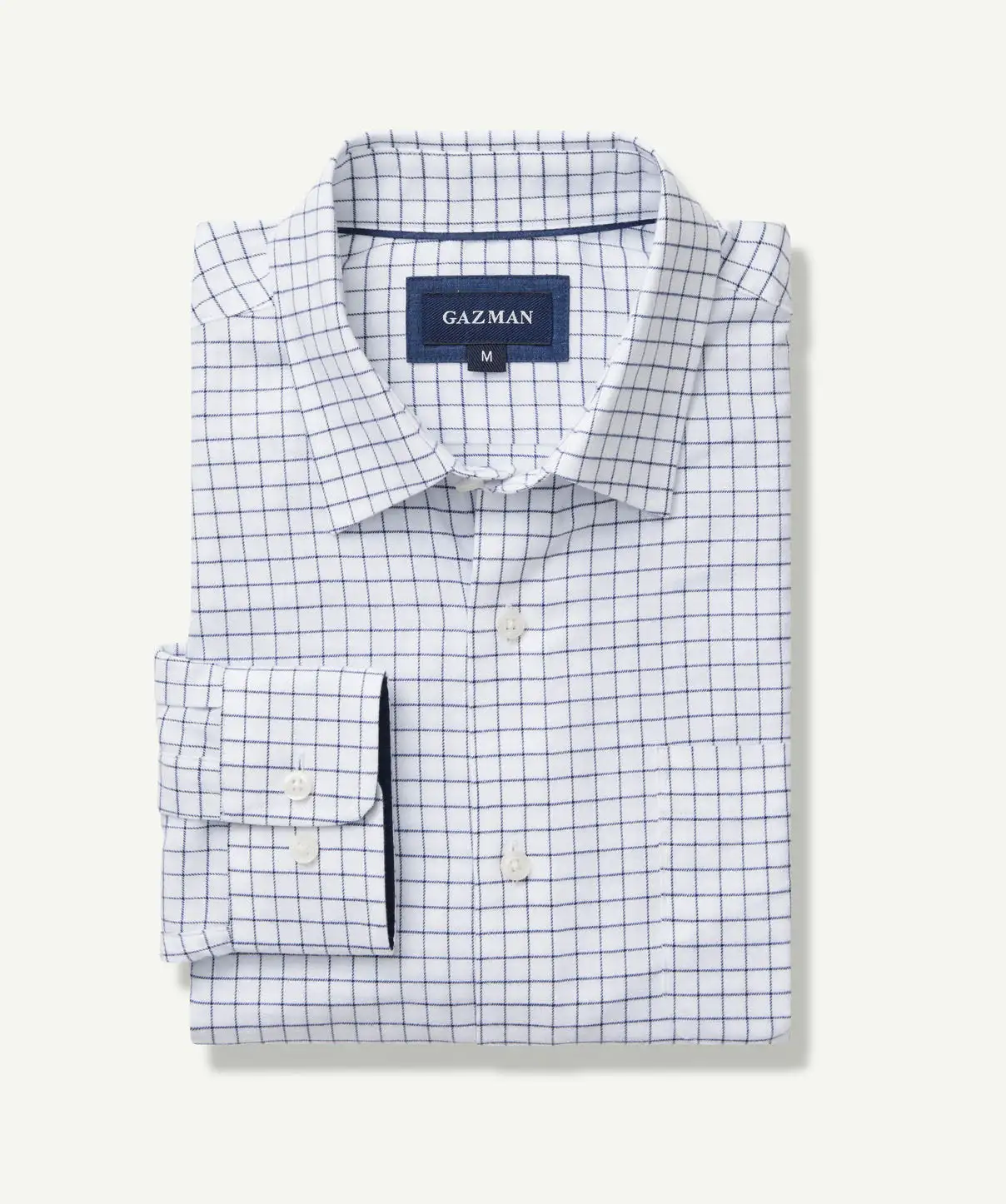Gazman Brushed Twill Grid Check Long Sleeve Shirt - White 4 Gazman Brushed Twill Grid Check Long Sleeve Shirt - White - Image 2