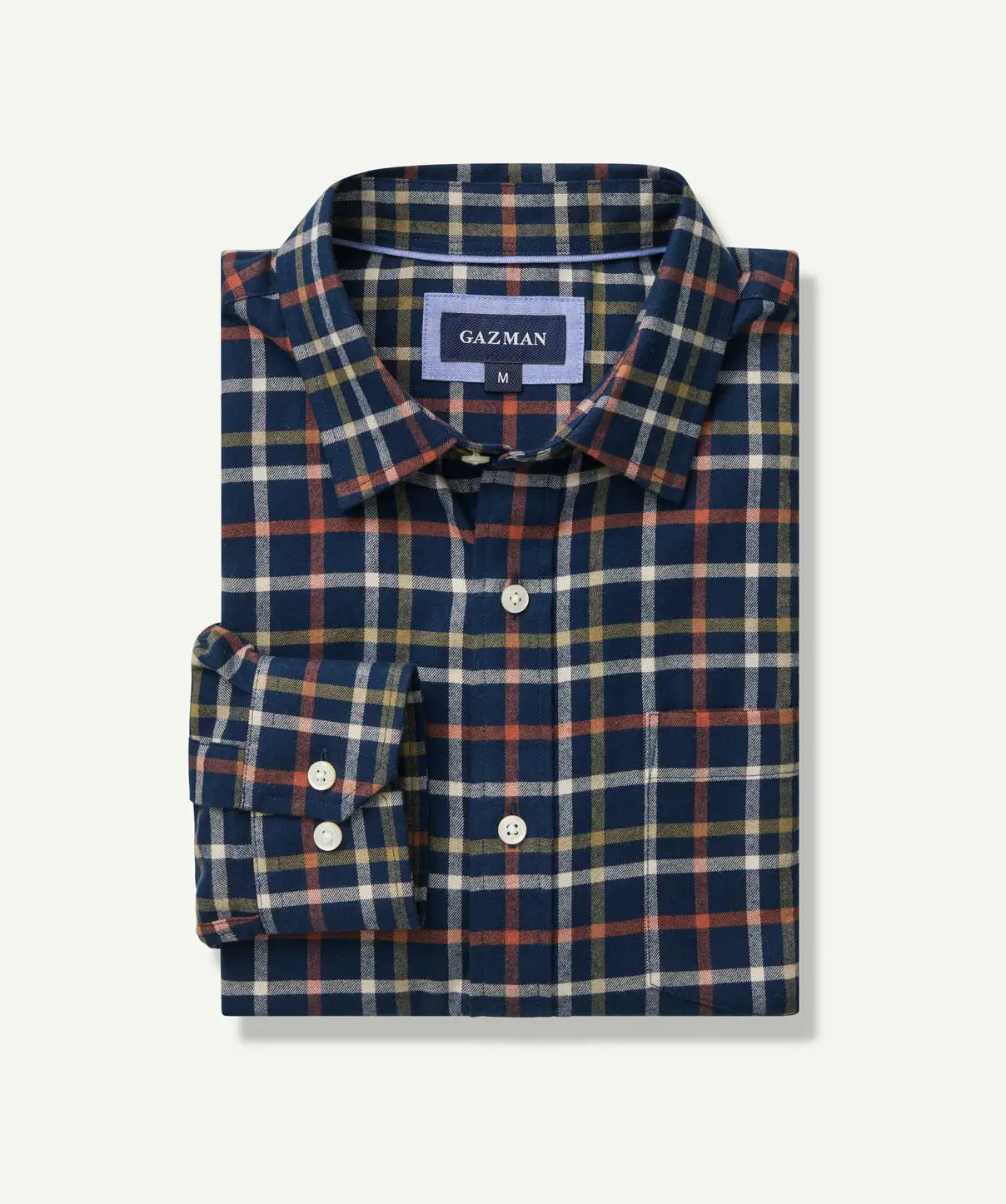 Gazman Brushed Twill Check Long Sleeve Shirt - Navy 4 Gazman Brushed Twill Check Long Sleeve Shirt - Navy - Image 2
