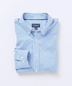 Gazman Easy Care Stretch Gingham Shirt - Blue -Cheap Accessories Store 2 0227e9e8 e01c 44ea 9f1e 6fd5deb78a1c
