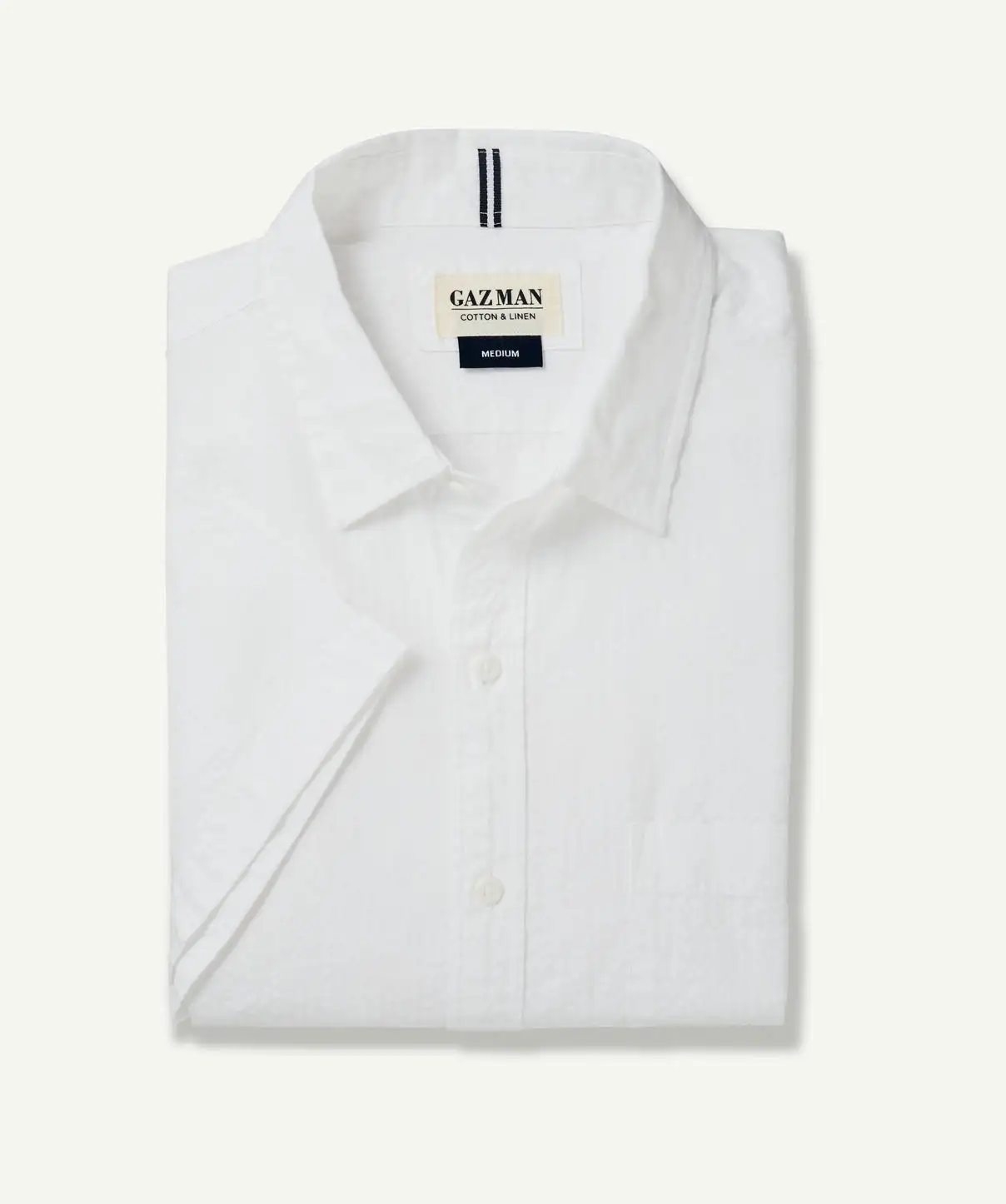 Gazman Casual Textured Linen Blend Plain Shirt - White 4 Gazman Casual Textured Linen Blend Plain Shirt - White - Image 2