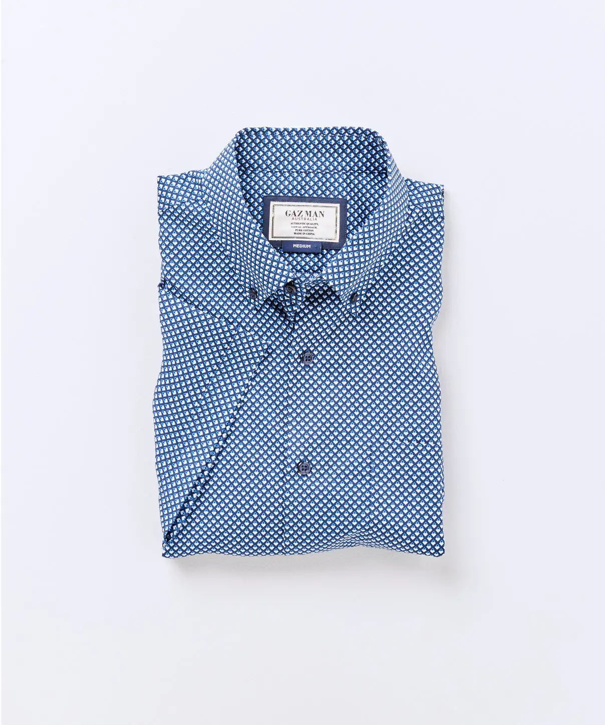 Gazman Geometric Print Short Sleeve Shirt - Navy 4 Gazman Geometric Print Short Sleeve Shirt - Navy - Image 2