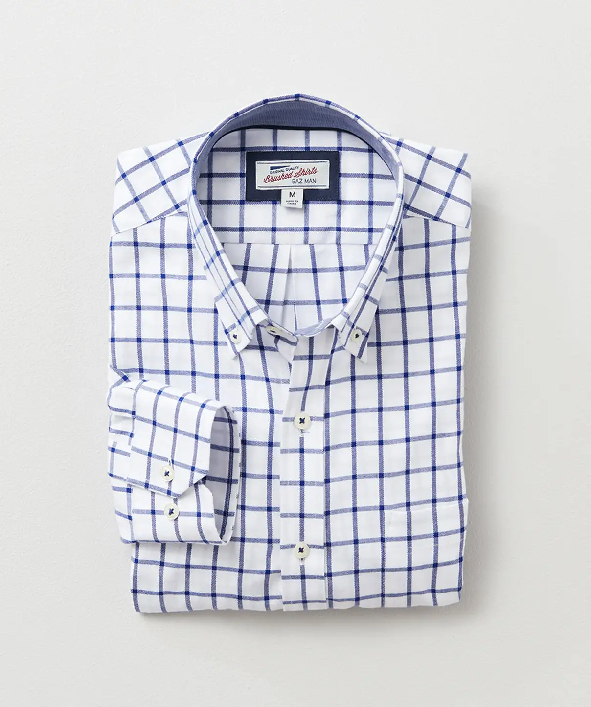 Gazman Brushed Twill Check Shirt - White 4 Gazman Brushed Twill Check Shirt - White - Image 2