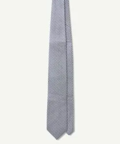 Gazman Silk Mini Check Tie - Midnight