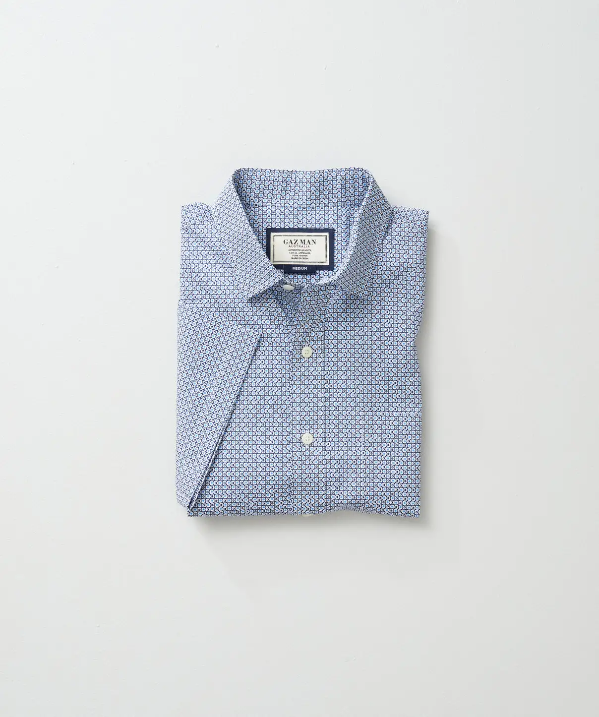 Gazman Casual Grid Print Short Sleeve Shirt - Navy 4 Gazman Casual Grid Print Short Sleeve Shirt - Navy - Image 2