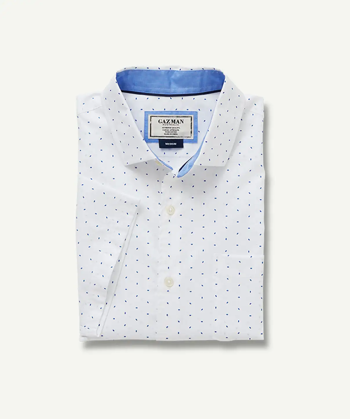 Gazman Oval Print Short Sleeve Shirt - White 4 Gazman Oval Print Short Sleeve Shirt - White - Image 2