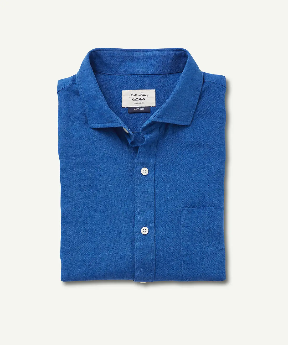 Gazman Pure Linen Plain Long Sleeve Shirt - Royal 4 Gazman Pure Linen Plain Long Sleeve Shirt - Royal - Image 2