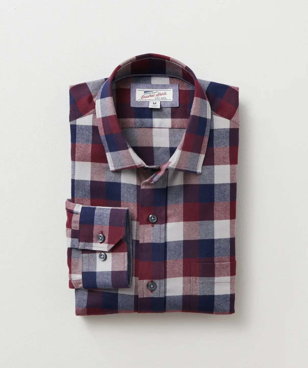 Gazman Brushed Twill Box Check Shirt - Brick 4 Gazman Brushed Twill Box Check Shirt - Brick - Image 2