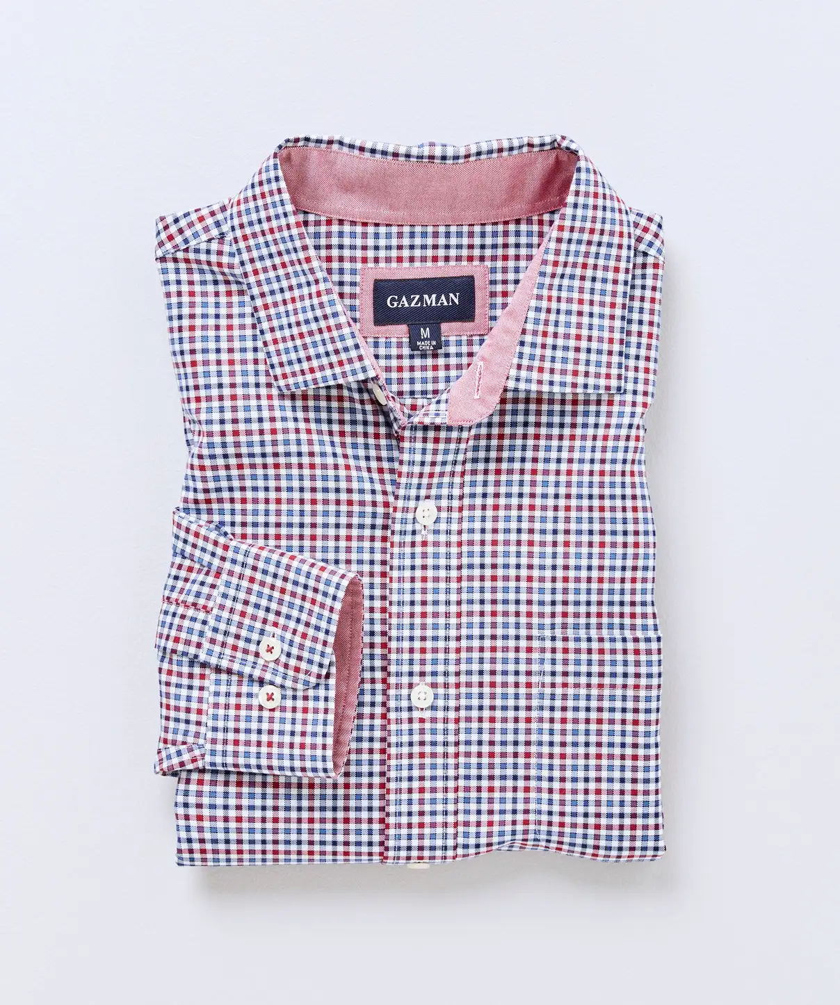 Gazman Easy Care Oxford Check Shirt - Red 4 Gazman Easy Care Oxford Check Shirt - Red - Image 2