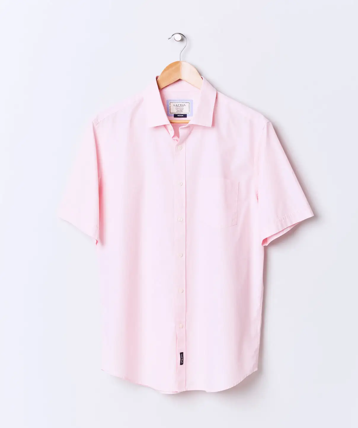 Gazman Casual Plain Short Sleeve Shirt - Pink 4 Gazman Casual Plain Short Sleeve Shirt - Pink - Image 2