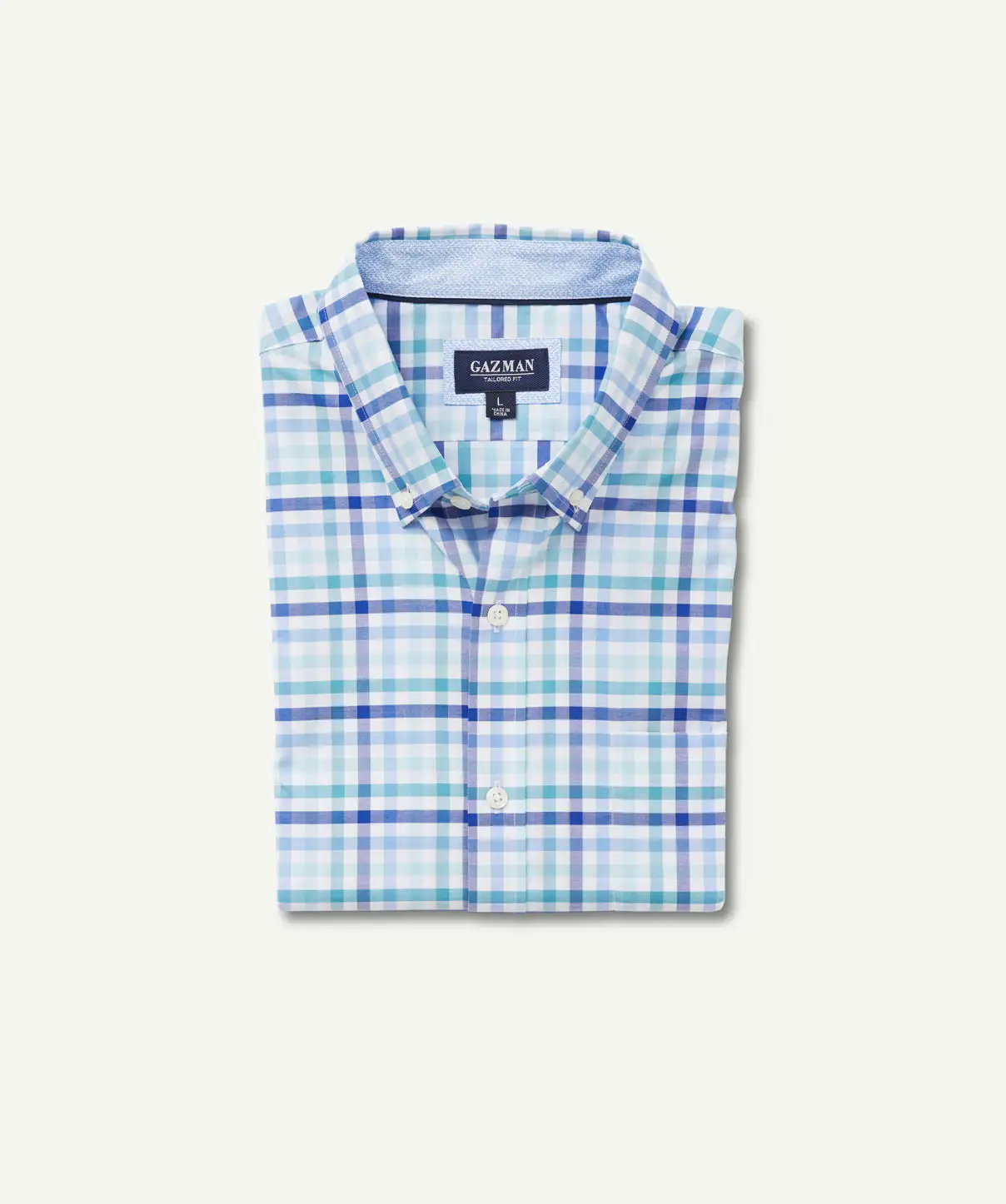Gazman Tailored Fit Easy Care Check Shirt - Mint 4 Gazman Tailored Fit Easy Care Check Shirt - Mint - Image 2