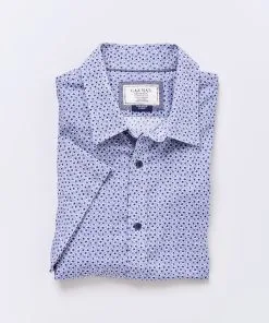 Gazman Tailored Fit Floral Print Short Sleeve Shirt - Navy -Cheap Accessories Store 2 408ce0d8 543a 472b a77b a605a48b3d24