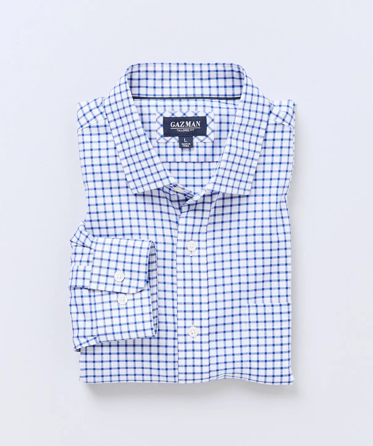 Gazman Tailored Fit Easy Care Twill Check Shirt - Blue 4 Gazman Tailored Fit Easy Care Twill Check Shirt - Blue - Image 2