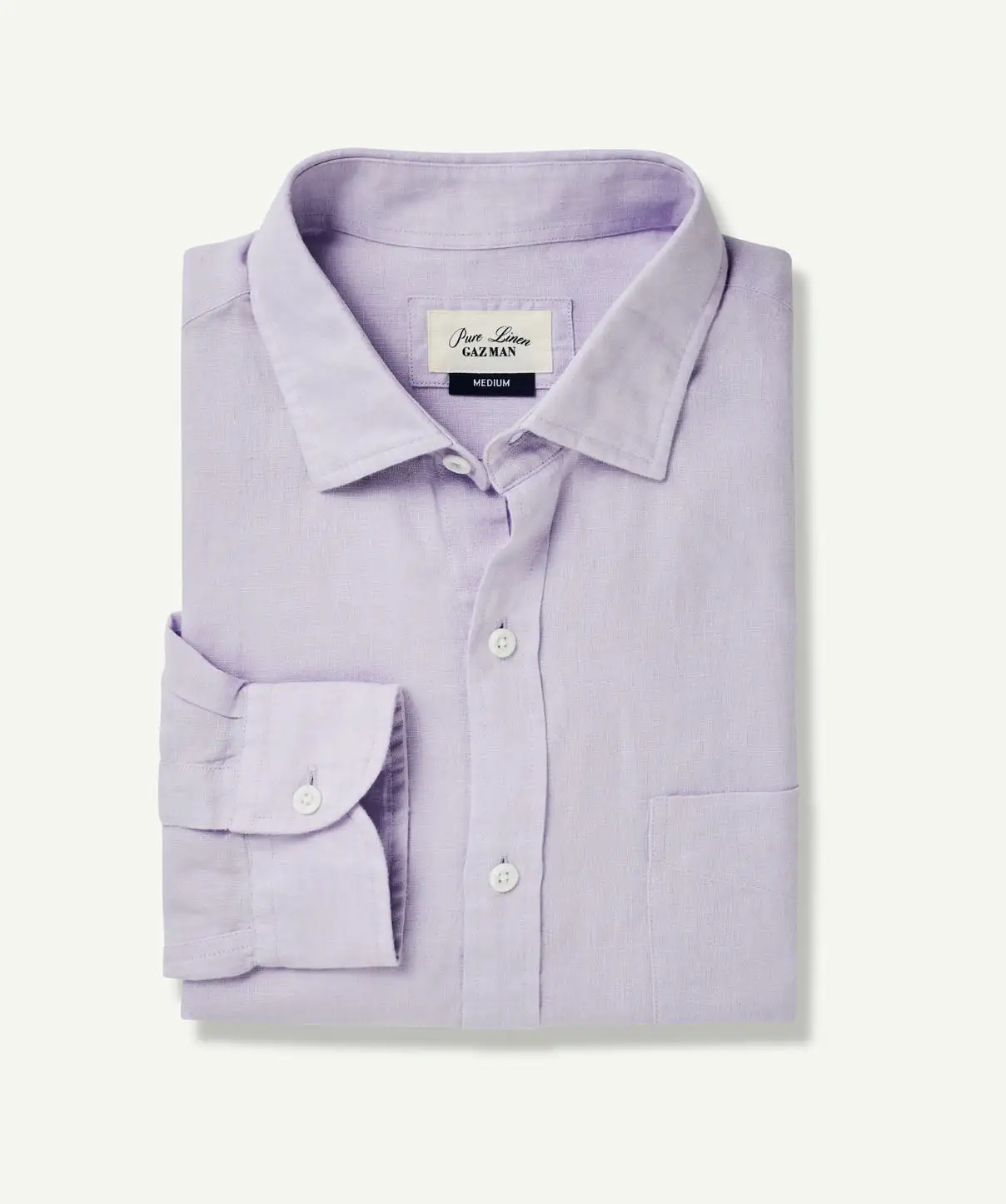Gazman Linen Plain Long Sleeve Shirt - Lilac 4 Gazman Linen Plain Long Sleeve Shirt - Lilac - Image 2