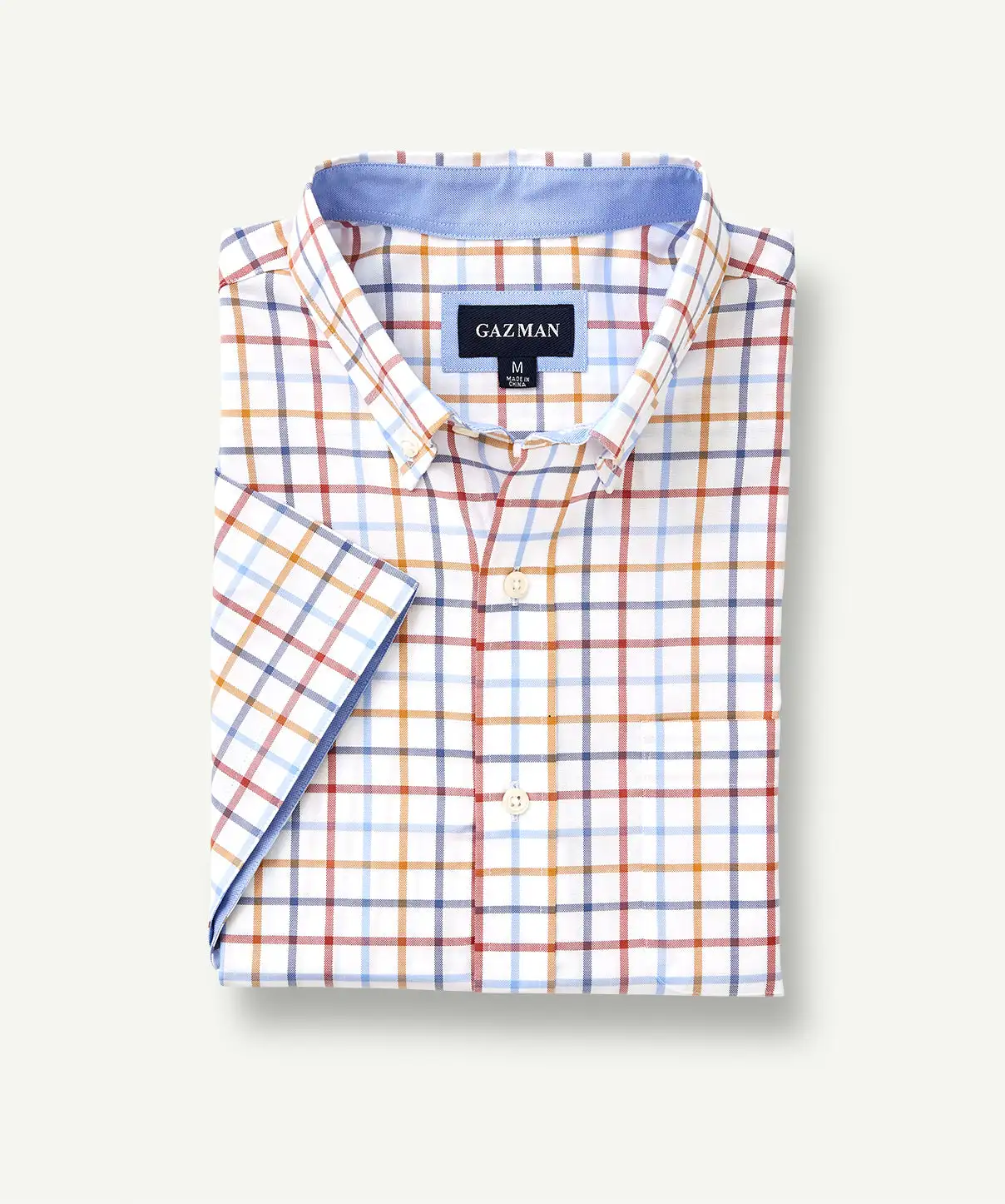 Gazman Easy Care Oxford Check Short Sleeve Shirt - Multi Check 4 Gazman Easy Care Oxford Check Short Sleeve Shirt - Multi Check - Image 2