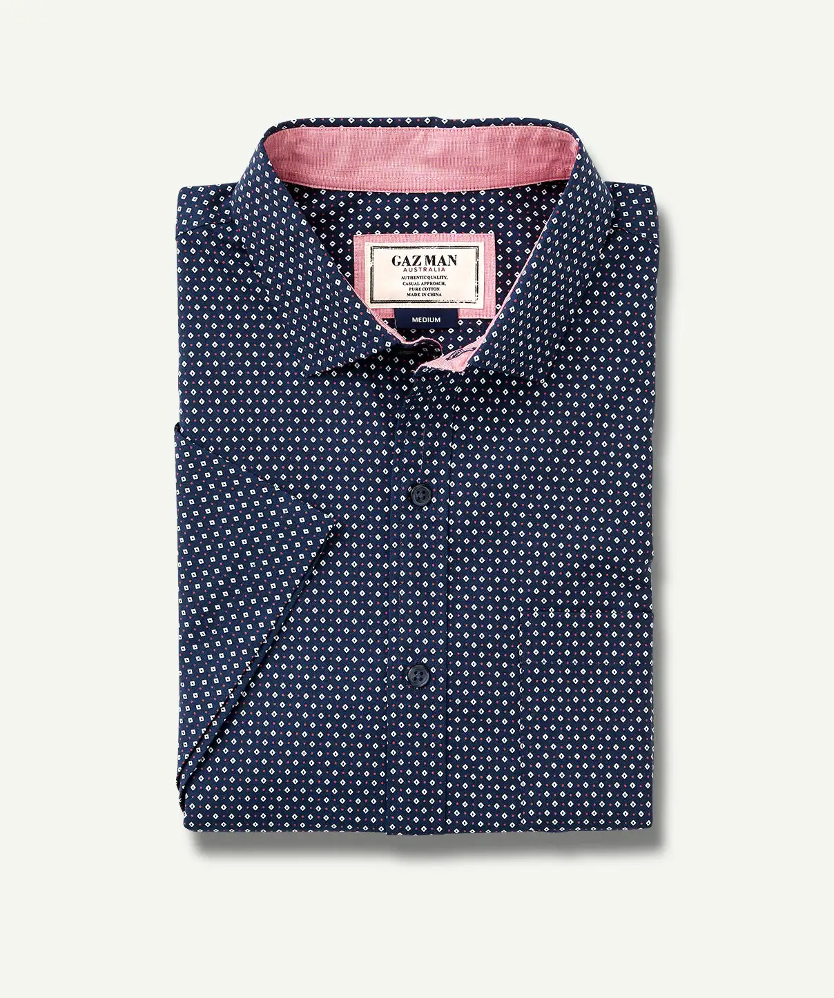 Gazman Geo Printed Short Sleeve Shirt - Navy 4 Gazman Geo Printed Short Sleeve Shirt - Navy - Image 2