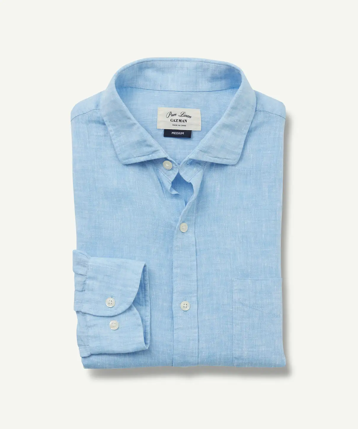 Gazman Pure Linen Plain Long Sleeve Shirt - Turquoise 4 Gazman Pure Linen Plain Long Sleeve Shirt - Turquoise - Image 2