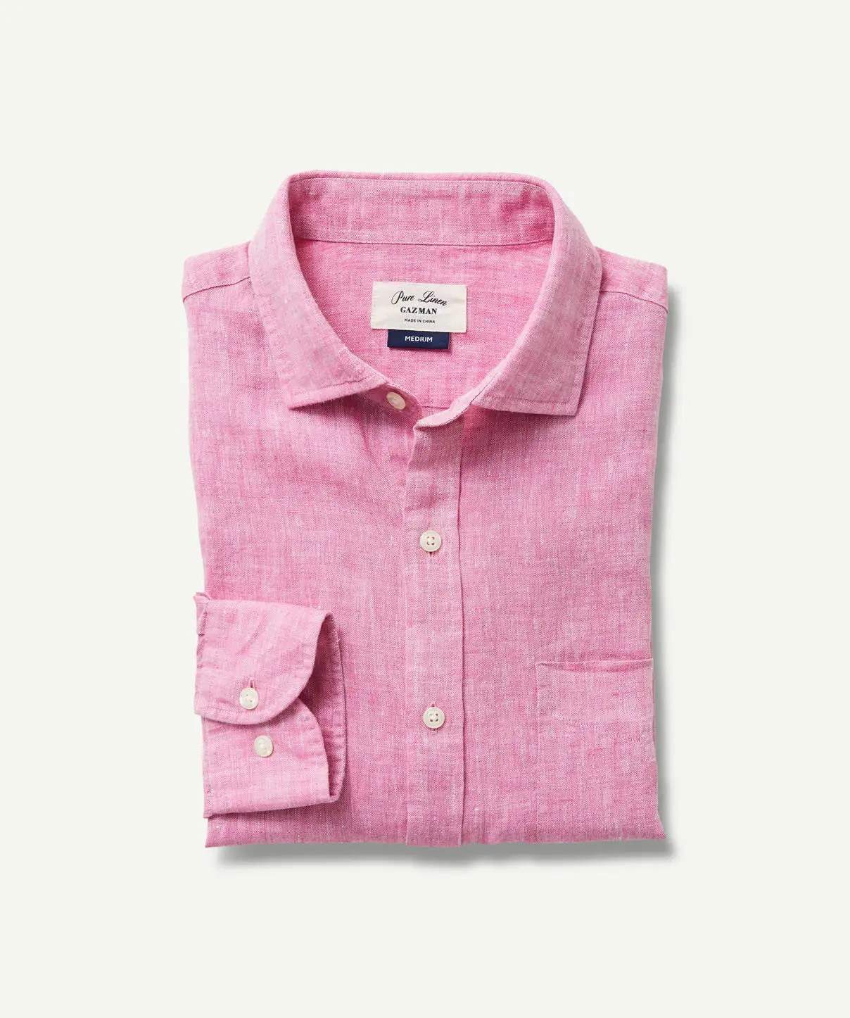 Gazman Pure Linen Plain Long Sleeve Shirt - Berry 4 Gazman Pure Linen Plain Long Sleeve Shirt - Berry - Image 2