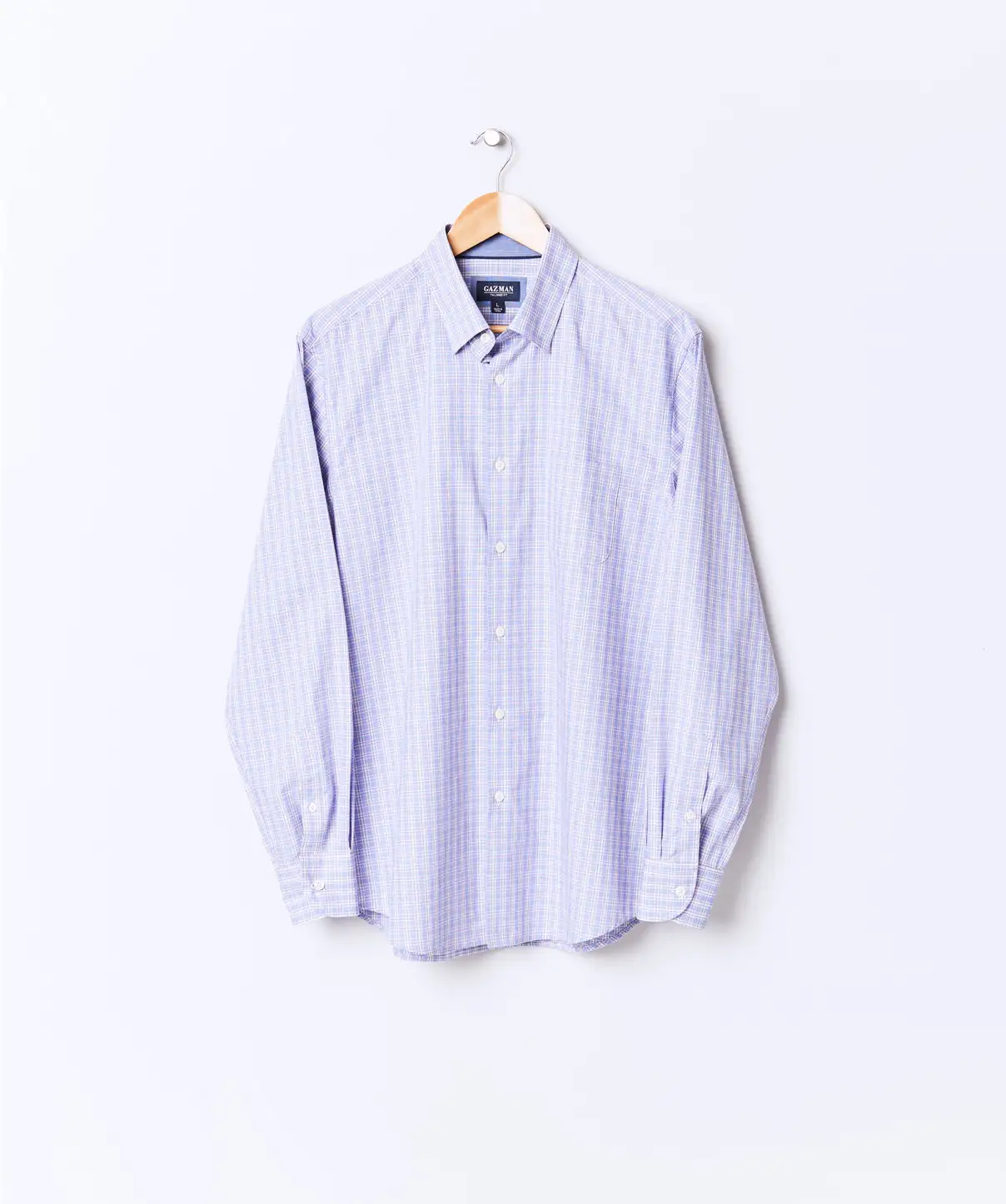 Gazman Tailored Fit Easy Care Check Shirt - Blue 4 Gazman Tailored Fit Easy Care Check Shirt - Blue - Image 2