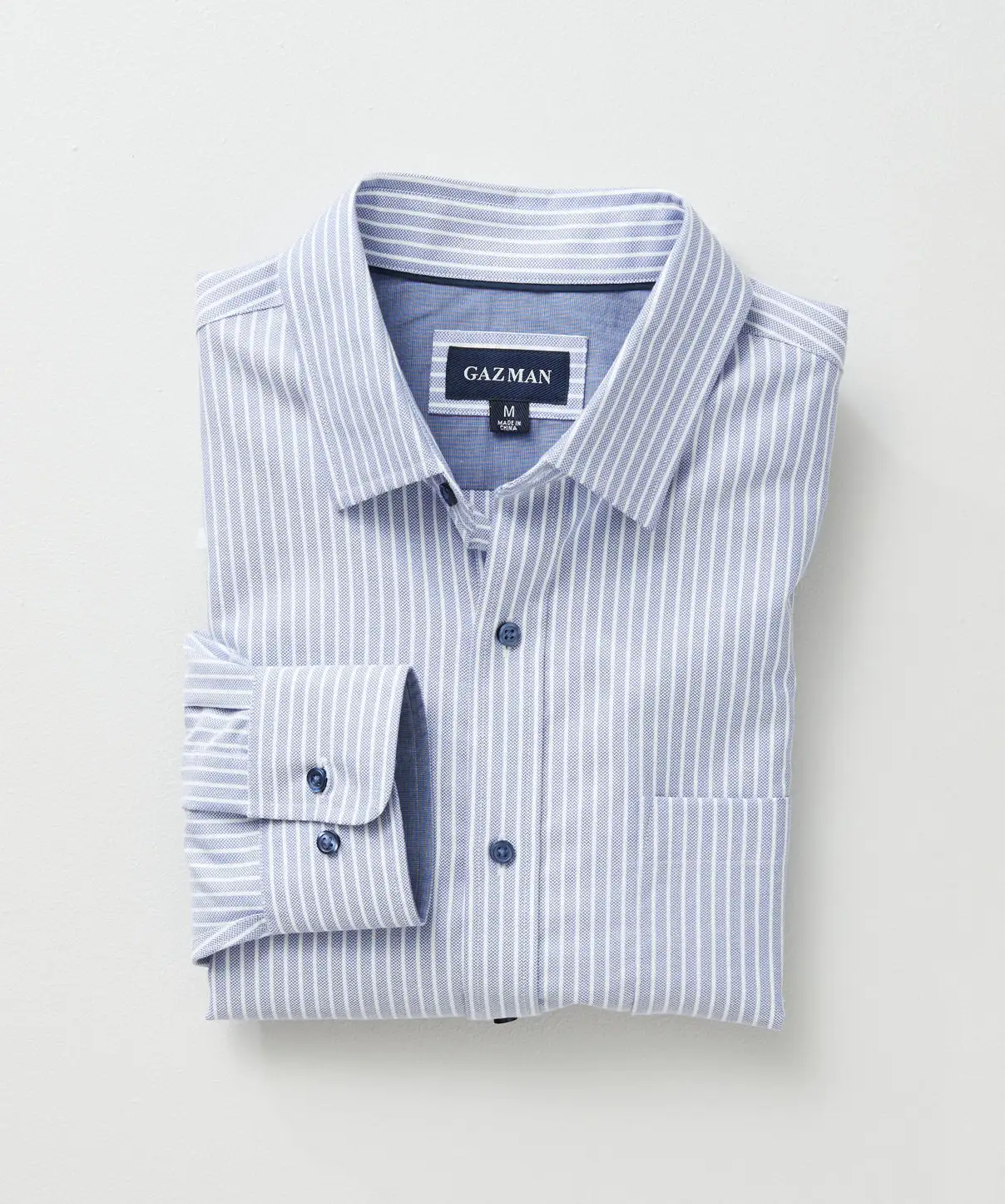 Gazman Easy Care Herringbone Stripe Shirt - Blue 4 Gazman Easy Care Herringbone Stripe Shirt - Blue - Image 2