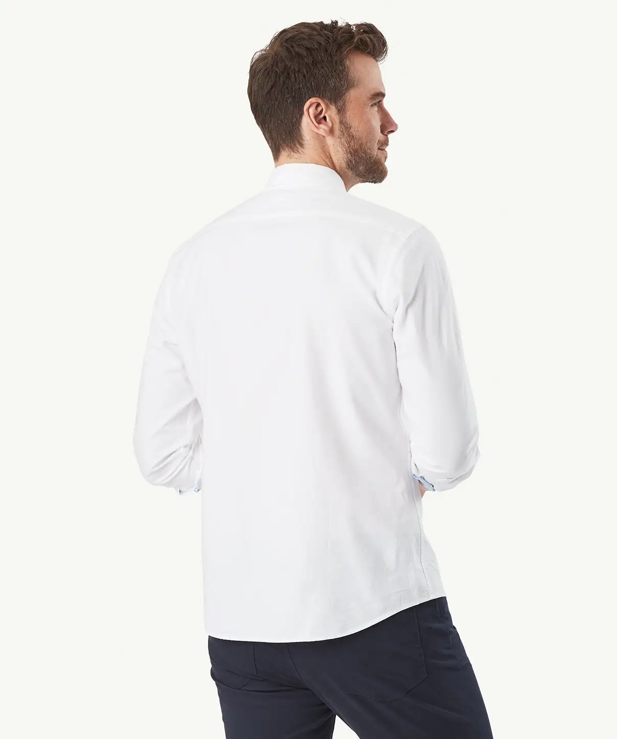 Gazman Tailored Casual Oxford Long Sleeve Shirt - White 5 Gazman Tailored Casual Oxford Long Sleeve Shirt - White - Image 3
