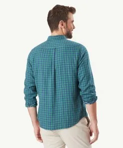 Gazman Casual Double Faced Check Long Sleeve Shirt - Forest -Cheap Accessories Store 3 42805
