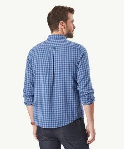Gazman Casual Double Faced Check Long Sleeve Shirt - Blue 10 Gazman Casual Double Faced Check Long Sleeve Shirt - Blue -Cheap Accessories Store 3 42812