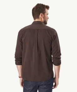Gazman Authentic Twill Long Sleeve Shirt - Chocolate -Cheap Accessories Store 3 43290