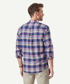 Gazman Brushed Herringbone Check Long Sleeve Shirt - Multi Check -Cheap Accessories Store 3 44512