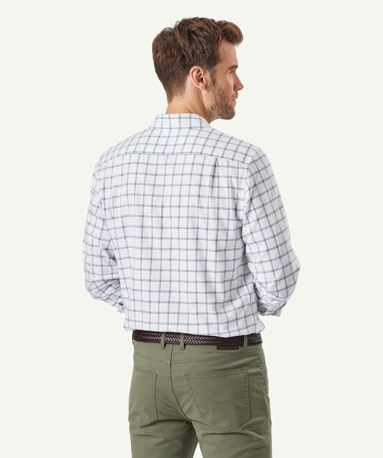 Gazman Brushed Twill Check Long Sleeve Shirt - White 5 Gazman Brushed Twill Check Long Sleeve Shirt - White - Image 3