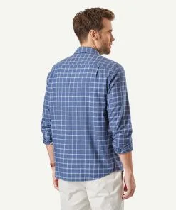Gazman Brushed Twill Check Long Sleeve Shirt - Slate -Cheap Accessories Store 3 44572